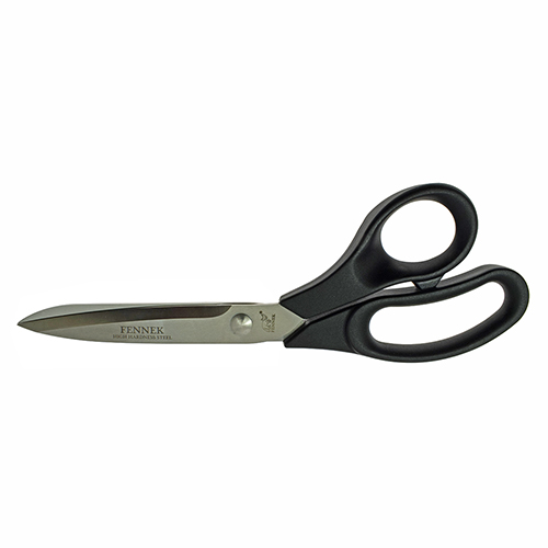 Micro-Serrated Scissors 22.8 cm (9”) for Kevlar, Plastic Handles - Made in Italy - (FENNEK)