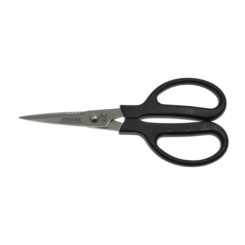 Multi-Purpose Stainless Steel Scissors 17.5cm (7"), Plastic Handles - Made in Italy (FENNEK)