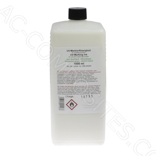INCHIOSTRO UV FLUORESCENTE VERDE BASE ALCOOL ML.1000