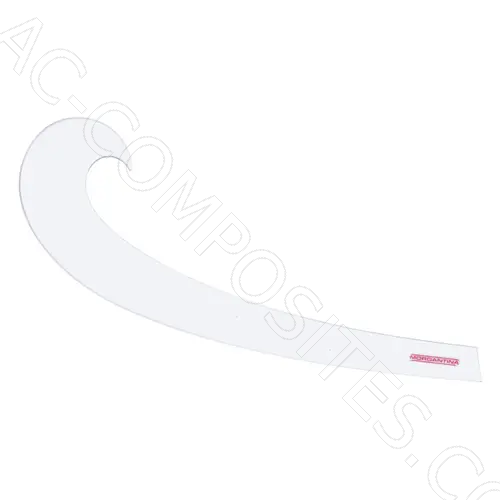 Curvilíneo em Plástico Transparente (Acrílico) – Formato Sabre 80 cm (Made in Italy)