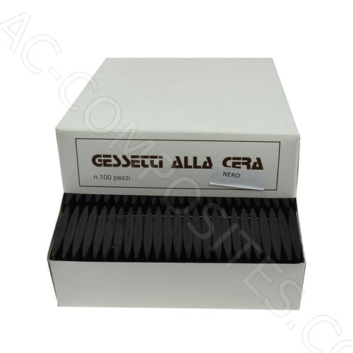 Tailor's Wax Chalks - BLACK - (100 pcs) - Made in Italy