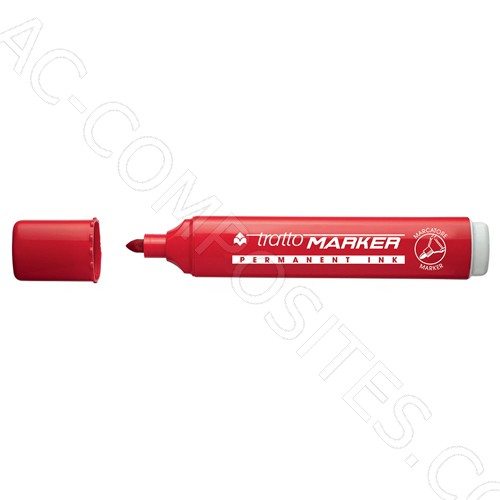 TRATTO MARKER INDELEBILE - ROSSO - PUNTA TONDA