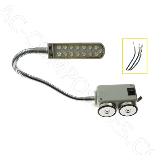 15 LED Light Sewing Machine Lamp 12 Volts, magnetic holder - New Brain