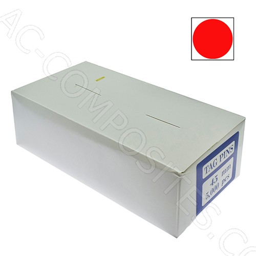 45 mm Red Tag Pins for Standard Tagging Gun (Box 5000 Pcs)