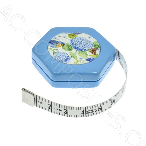 Roller Tape Measure cm/inch, 10mm x 150cm (60") HEXAGON