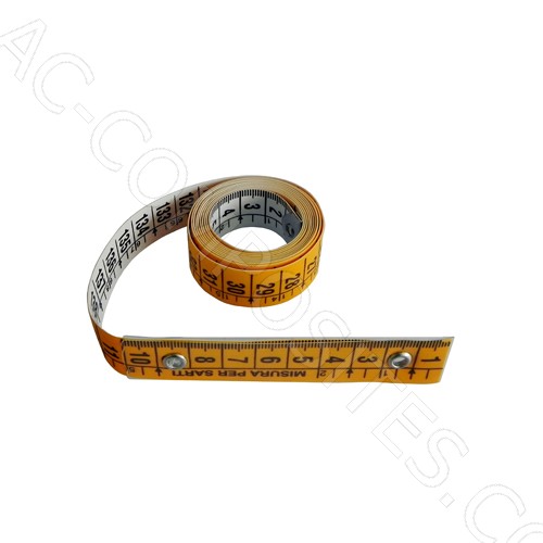 Taśma Krawiecka z Włókna Szklanego, Biało-Żółta, Szerokość 20 mm, z Wygodnym Przezroczystym Wzmocnieniem Pierwszych 10 cm - CM/CM (Pudełko 12 szt.) - Wyprodukowano we Włoszech