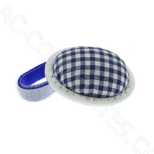 Blue wrist pin cushion with velcro