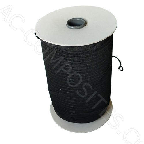 Elastic Tape 6,5 mm Black on Cone (500m approx) - Latex Free OEKO-TEX certified - Made in Italy