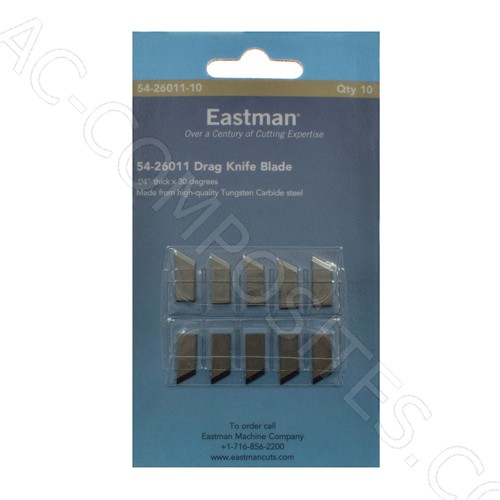 0,04” thick x 30 degree drag knife - Tungsten carbide steel, 10 pack - Eastman