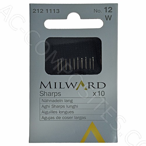 MILWARD 212 1113 | Igły Ręczne Sharps Długie Nr 12 – 0,41 x 29,5 mm (1/64" x 1.16") (Zestaw 10 Sztuk)