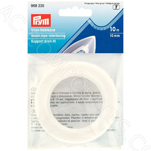 Seam Tape Interfacing White 10mm x 10m - Washable PRYM # 968235