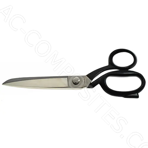 Tesoura de Alfaiate 8" (20 cm) com Cabos Pintados de Preto e Lâminas Niqueladas (Made in Italy)