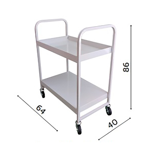 Zweistöckiger Metall-Nutzungswagen mit Rädern, Maße: 64x40x86 cm (H) - Hergestellt in Italien