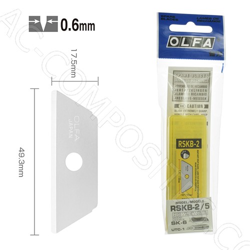 RSKB-2/5B (OLFA) | Rounded Tip Safety Blades (5 Pcs)