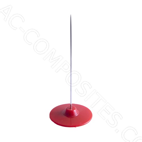 SPILLONE BASE PLASTICA ROSSA Ø 30 mm, LUNGHEZZA 65 mm - Ø 1 mm