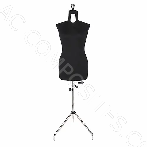 Adjustable Dummies with Tripod - Woman - Sizes: 46 to 58  - BLACK- Made In Italy