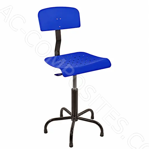 Blue PVC Chair Adjustable Height 57-82 cm with Metal Base (Comel)