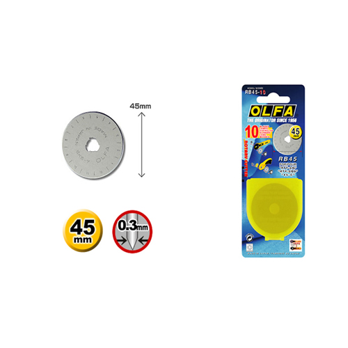 Lames de Rechange Ø 45 mm (10 Pcs) # RB45 (OLFA)