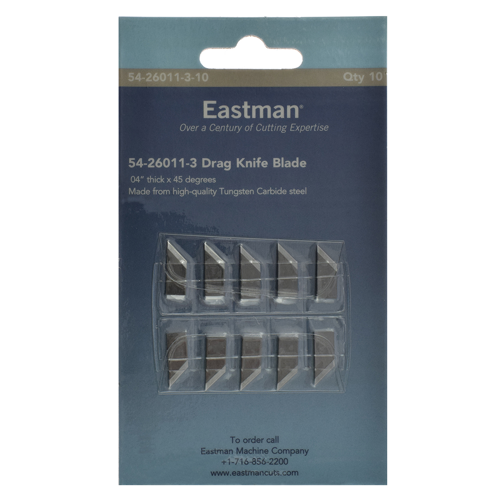 0,04” thick x 45 degree drag knife - Tungsten carbide steel, 10 pack - Eastman