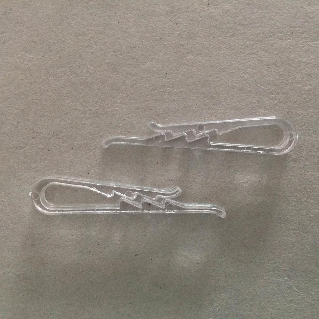 Transparent Clip for Shirts, 35 mm Long, 10,000 Pcs