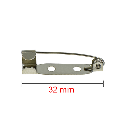 Metal Safety Pin with a Flat Back 32 mm (1,000 pcs/Bag)