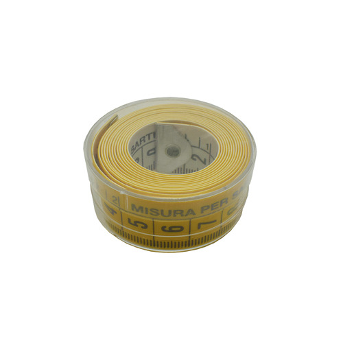 [B791/BOX] Mètre en Fibre de Verre dans une Boîte Transparente, Couleur Blanc/Jaune (Largeur 20 mm) CM/CM (Boîte de 12 pcs) - (Fabriqué en Italie)