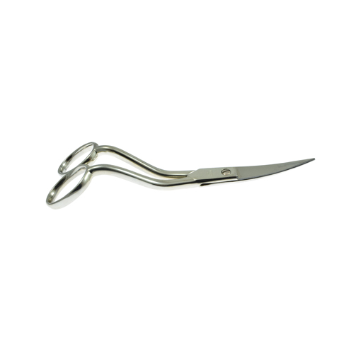 [C99] Ciseaux à Broderie 14,5 cm (5.3/4"), Nickelés, Manche à Double Courbure - Made in Italy (FENNEK)