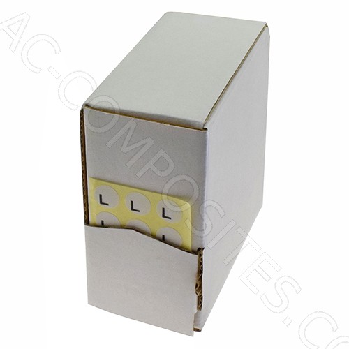 [B341/L] Pegatinas Adhesivas de Talla L – Ø 1 cm (5000 Piezas)