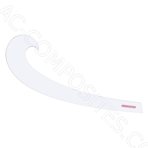 [B112/50] Curvígrafo de Plástico Transparente (Acrílico) – Forma Sable 50 cm (Made in Italy)
