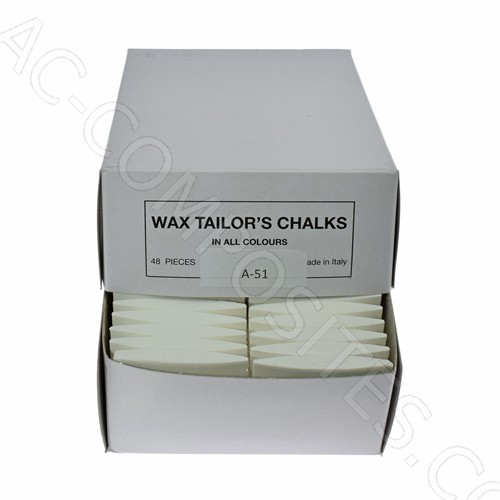 [B132] Tailor's Wax Chalks - WHITE - (48 pcs) - Made in Italy