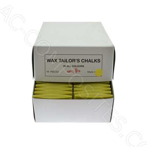 [B133/1] Tailor's Wax Chalks - YELLOW - (48 pcs) - Made in Italy
