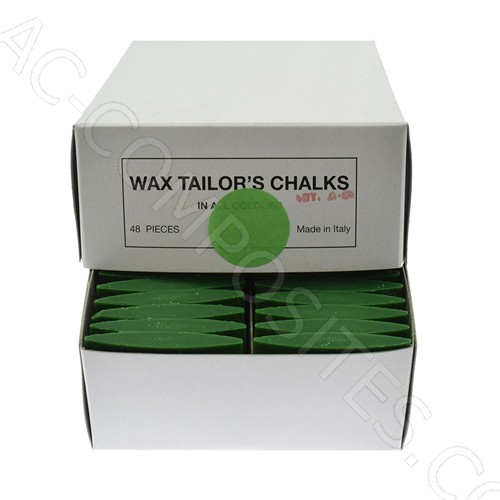 [B133/3] Tizas de Cera para Sastre - VERDES - (48 uds.) - Made in Italy