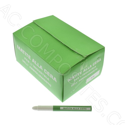 [B140] Crayon de Cire Blanc pour Tailleur # A/51 (100 Pcs/Boîte) - Made in Italy