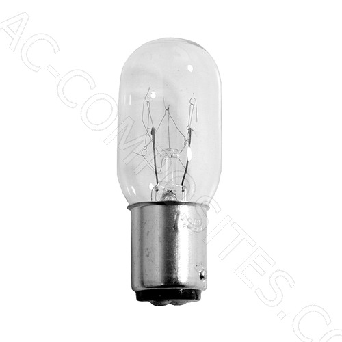 [211/D] Sewing Machine Bulb - Clear - Push Type - T22X55 BA15D - 220 Volt