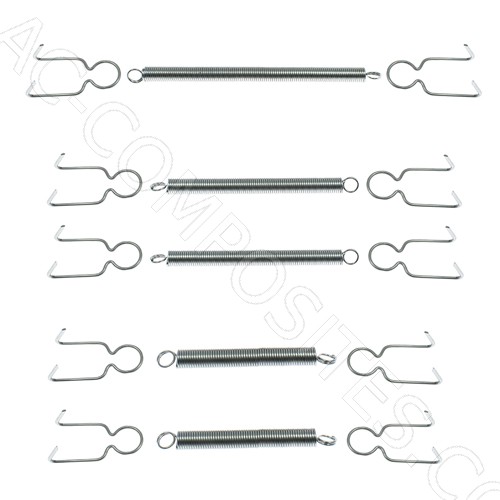 [220] Set de 5 Muelles Tensores con Ganchos para Funda de Mesa de Planchado – 6 cm, 8 cm, 12 cm