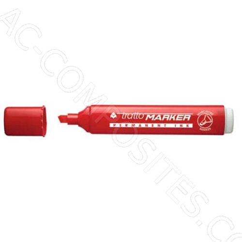 [B153/S-2] TRATTO MARKER INDELEBILE - ROSSO - PUNTA SCALPELLO