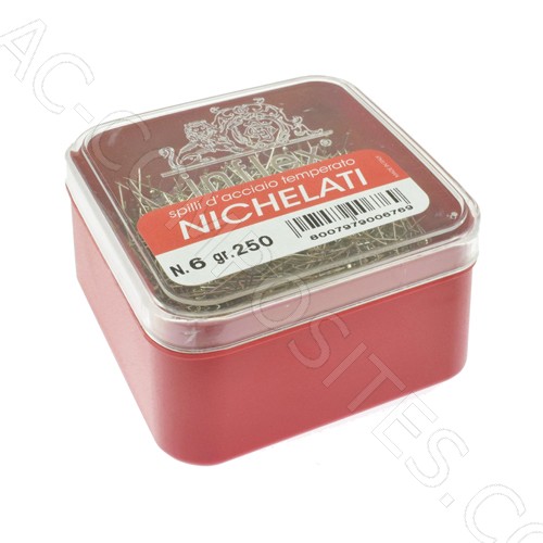 [B4/6B] Nickel-Plated Steel Pins 30X0,6 mm (250 gr) - Made in Italy