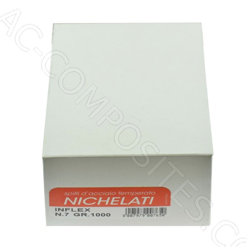 [B4/7] 0.6x32mm - No. 7 - Nickel-Plated Steel Pins (1kg) - Made in Italy