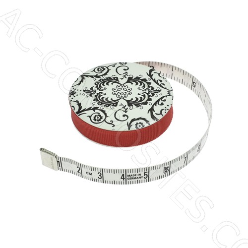 [B68] Roller Tape Measure cm/inch, 10mm x 150cm (60") ROLLFIX DECOR BLACK