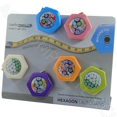 [B71/DISP] Set mit 20 Einziehbaren Schneidermaßbändern HEXAGON + Display