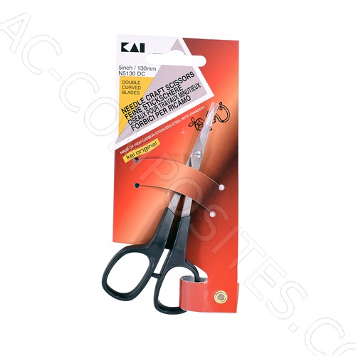 [C142] Tijeras de Bordado 5" (130 mm), Hojas de Doble Curvatura KAI # N5130DC