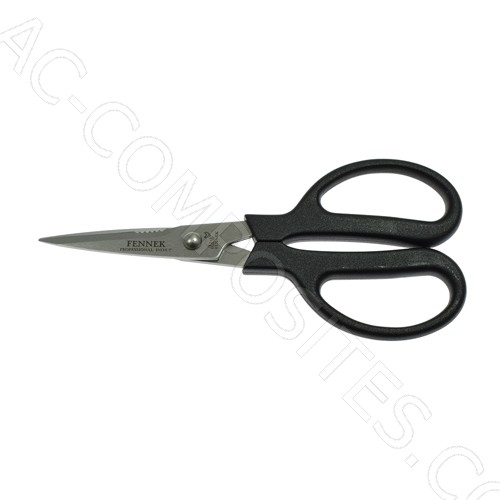[C547] Mehrzweck-Edelstahlschere 17,5 cm (7"), Kunststoffgriffe - Made in Italy (FENNEK)