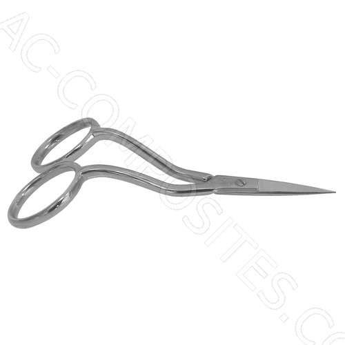 [C87] Stickschere 10 cm (4"), Gebogene Griffe - Made in Italy (FENNEK)