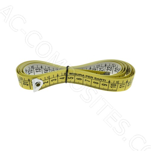 [B791] Mètre de Couturier en Fibre de Verre, Couleur Blanc/Jaune (Largeur 20 mm) CM/CM (Boîte 12 pcs) - (Fabriqué en Italie)