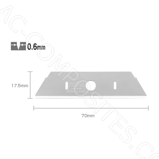 [B936/R] Rounded-tip Stainless Steel Blades 17,5 mm (10 Pcs) #  SKB-2S-R/10B (OLFA)