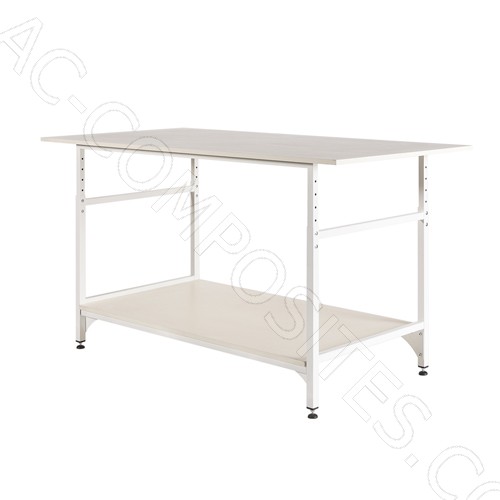 [21999] Work Table 185 x 93 cm, Adjustable Height 80 to 110 cm (Made in Italy)
