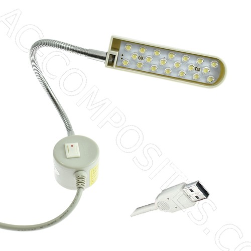[276/USB] Lumière Magnétique 20 LED avec USB pour Machines à Coudre # 820M-USB