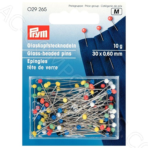 [B1671] 029265 Prym | Épingles à Tête de Verre Ø 0,60x30 mm (10g)