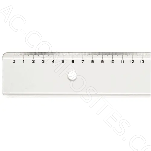 [B115/4-P] 150cm Transparent Plastic Ruler (Made in Italy)