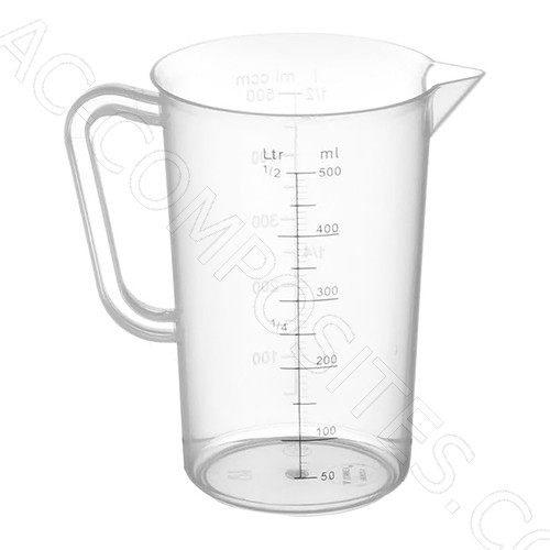 [26668] Cana de Măsură din Plastic, Transparentă, cu Marcaje de Măsurare până la 500 ml